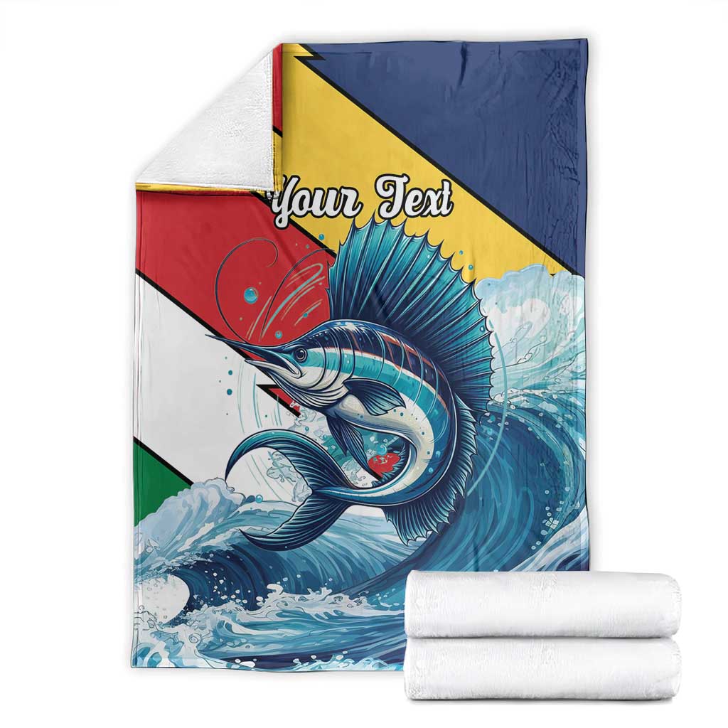 Personalised Afro Seychelles Blanket Sailfish With Coat Of Arms LT15