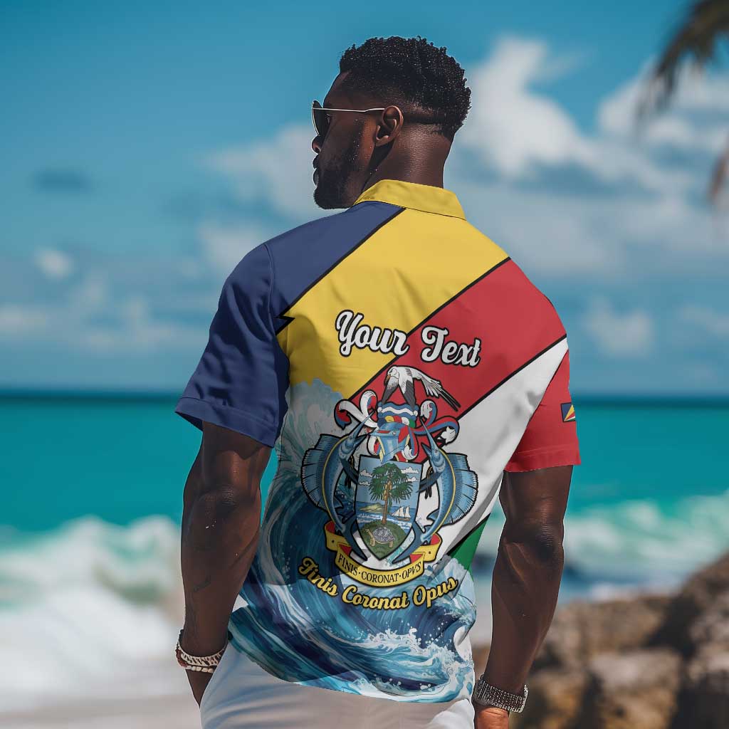 Personalised Afro Seychelles Hawaiian Shirt Sailfish With Coat Of Arms LT15