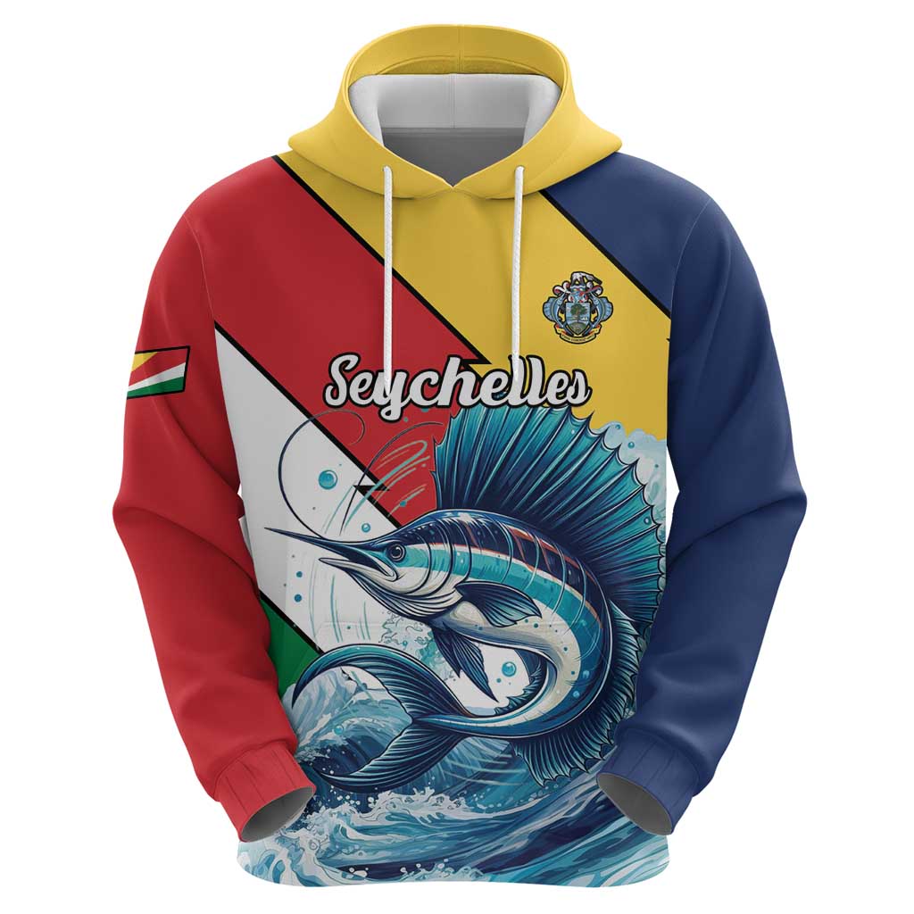 Personalised Seychelles Sailfish Hoodie With Coat Of Arms LT15