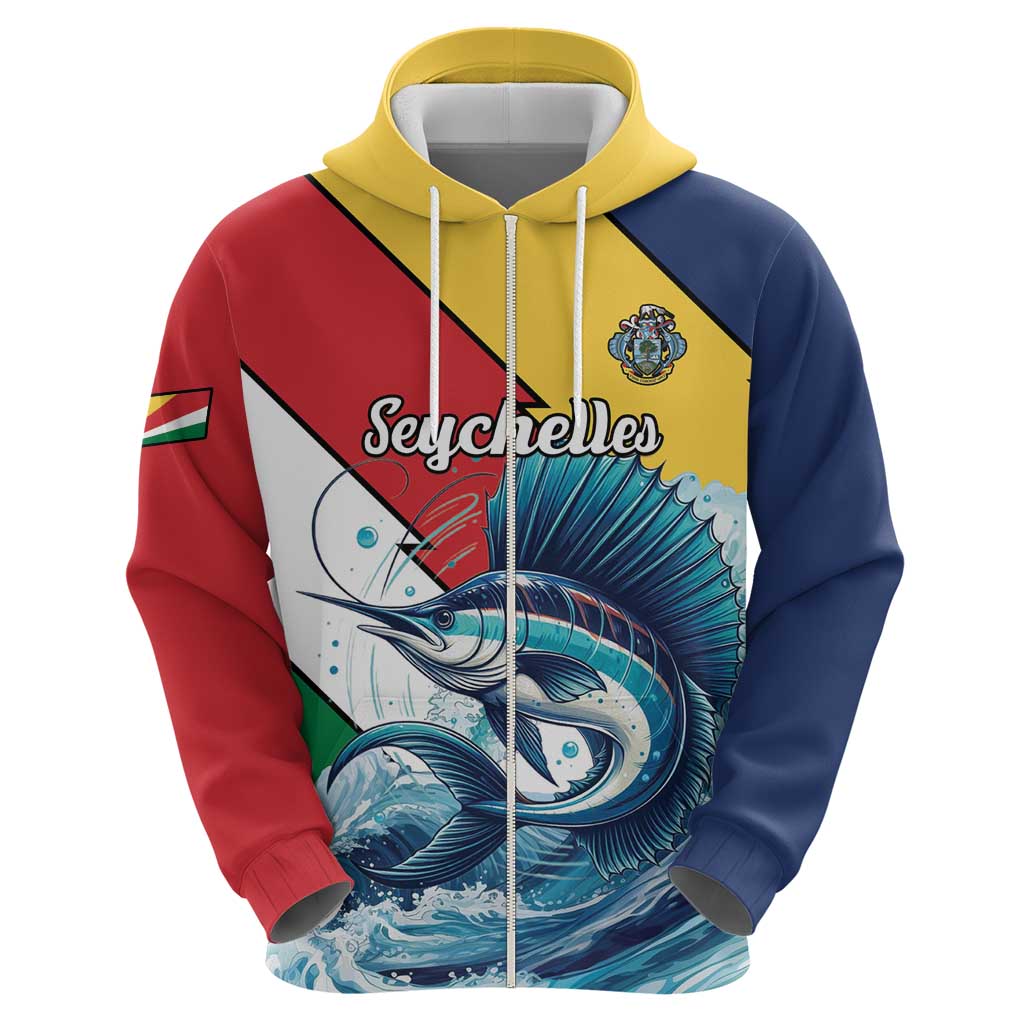 Personalised Seychelles Sailfish Hoodie With Coat Of Arms LT15