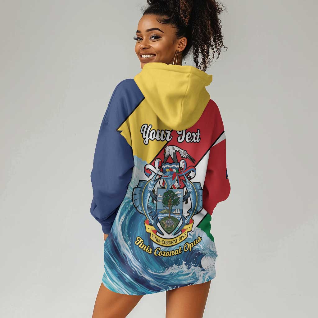 Personalised Afro Seychelles Hoodie Dress Sailfish With Coat Of Arms LT15