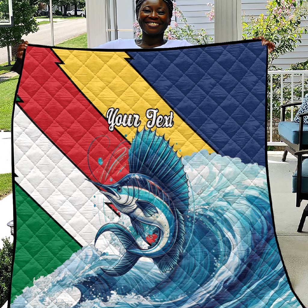 Personalised Afro Seychelles Quilt Sailfish With Coat Of Arms LT15
