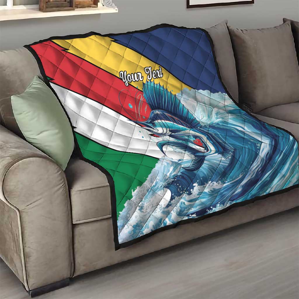 Personalised Afro Seychelles Quilt Sailfish With Coat Of Arms LT15
