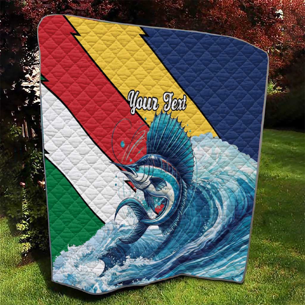 Personalised Afro Seychelles Quilt Sailfish With Coat Of Arms LT15