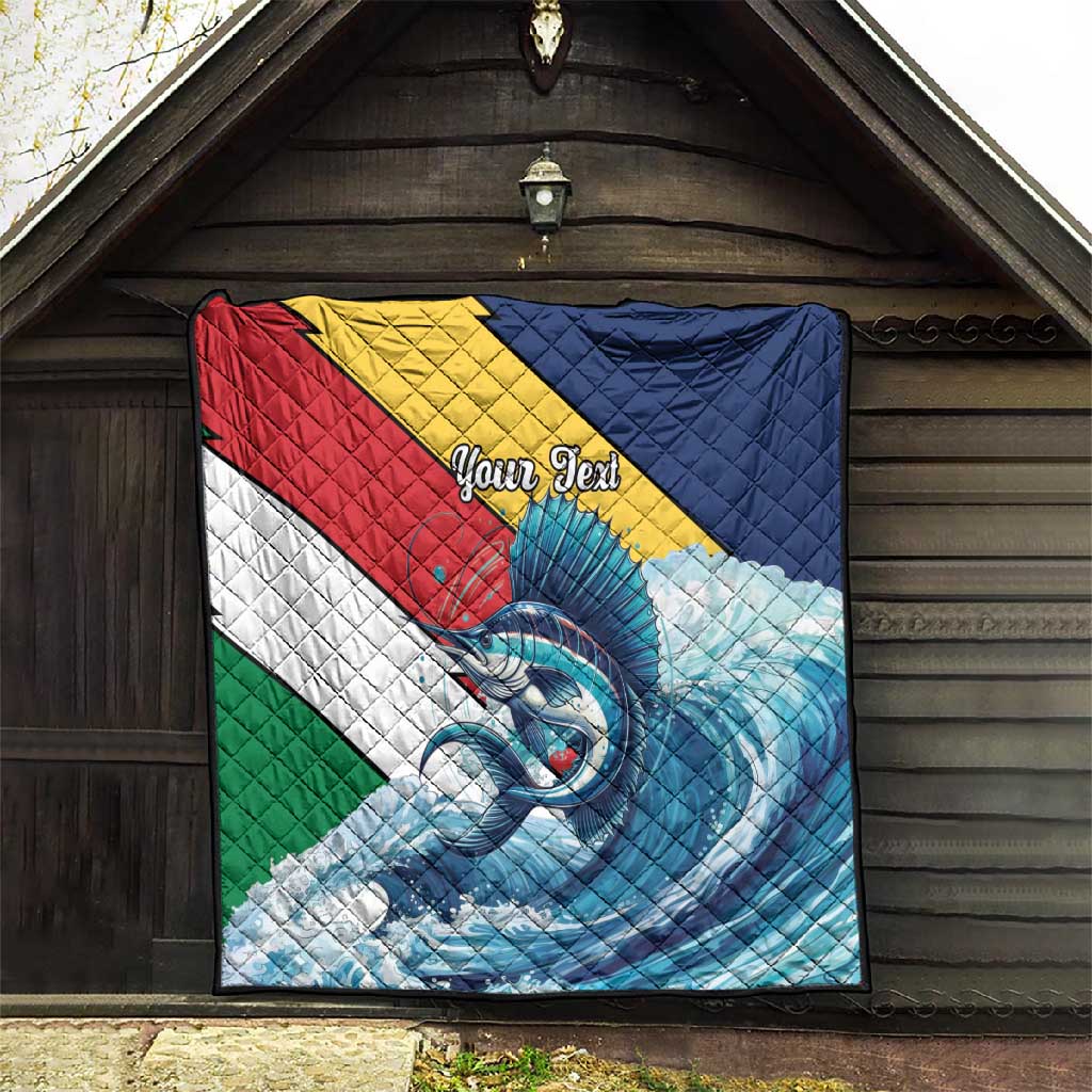 Personalised Afro Seychelles Quilt Sailfish With Coat Of Arms LT15