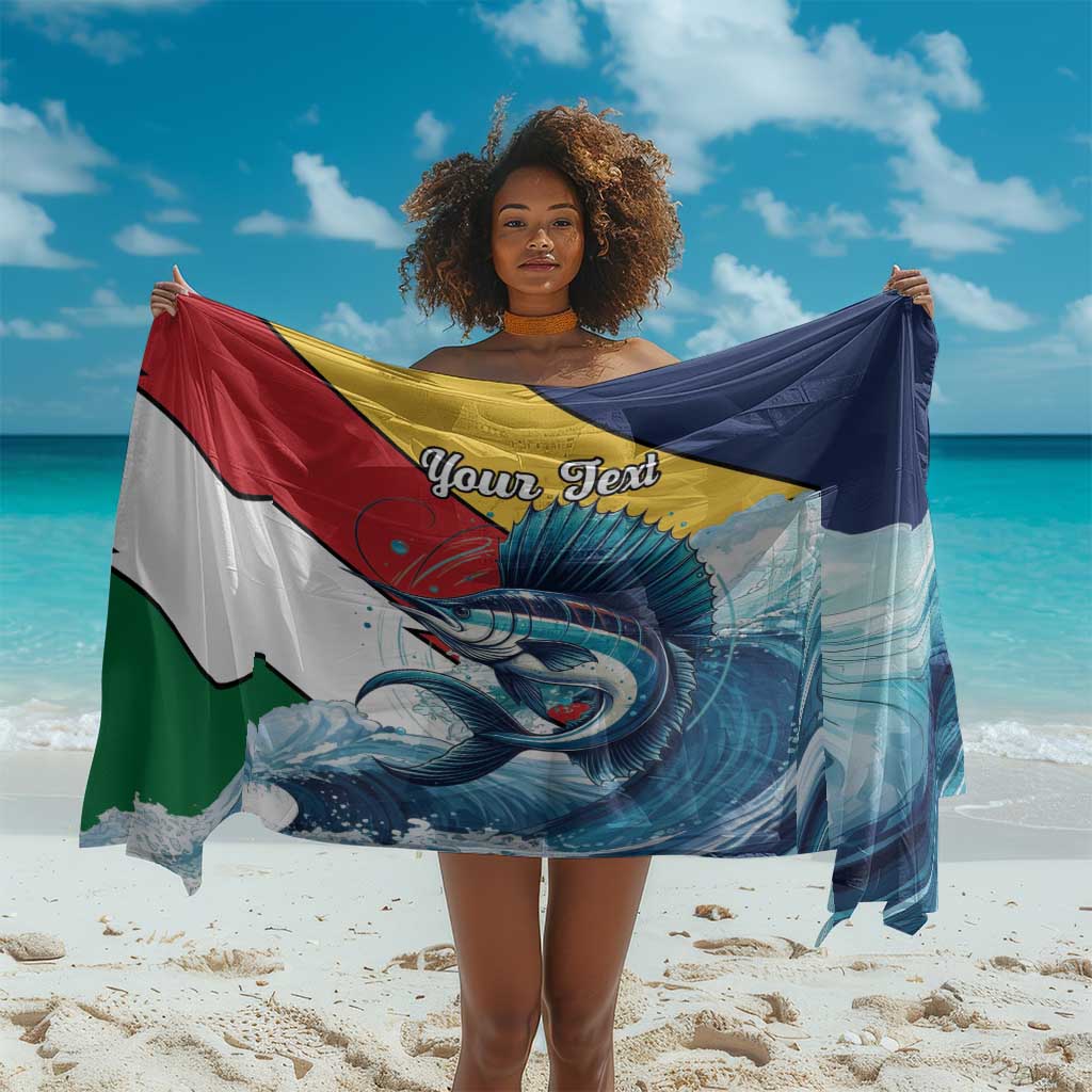 Personalised Afro Seychelles Sarong Sailfish With Coat Of Arms LT15