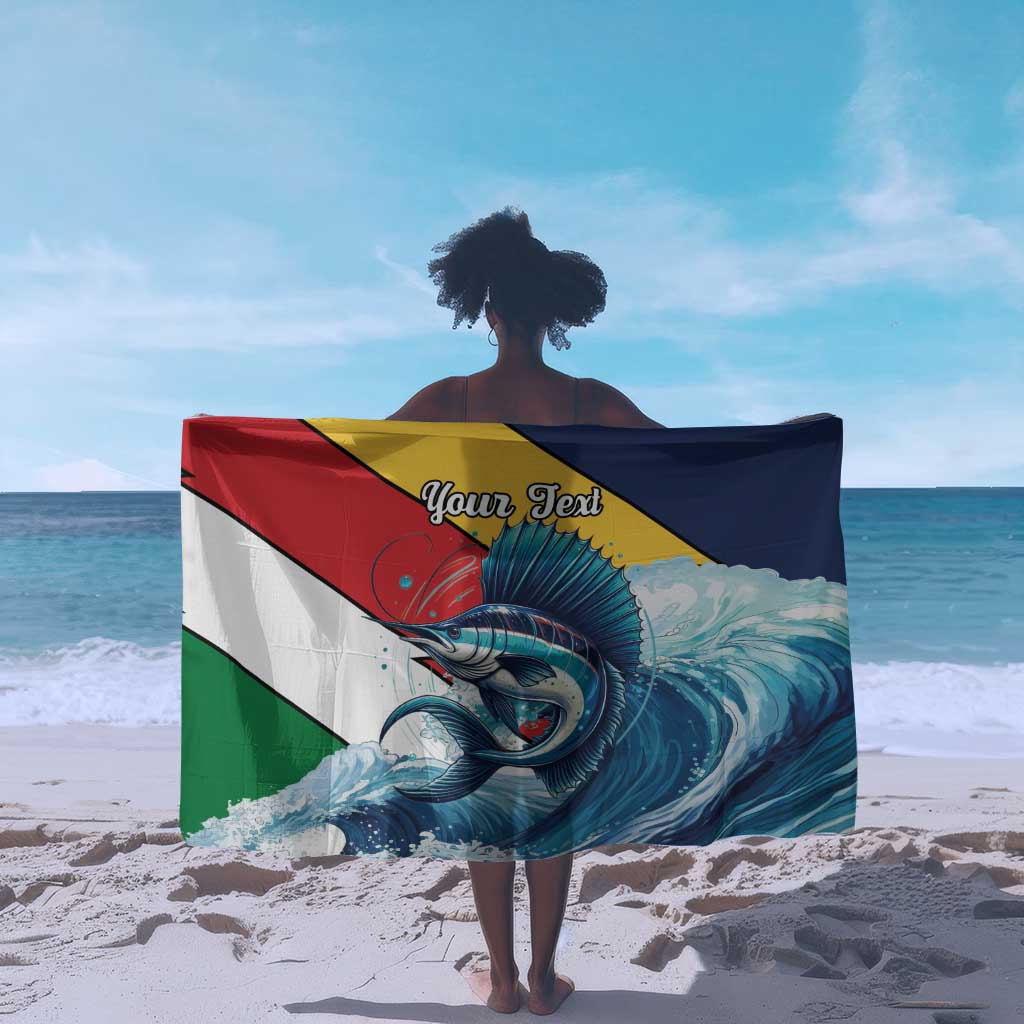 Personalised Afro Seychelles Sarong Sailfish With Coat Of Arms LT15