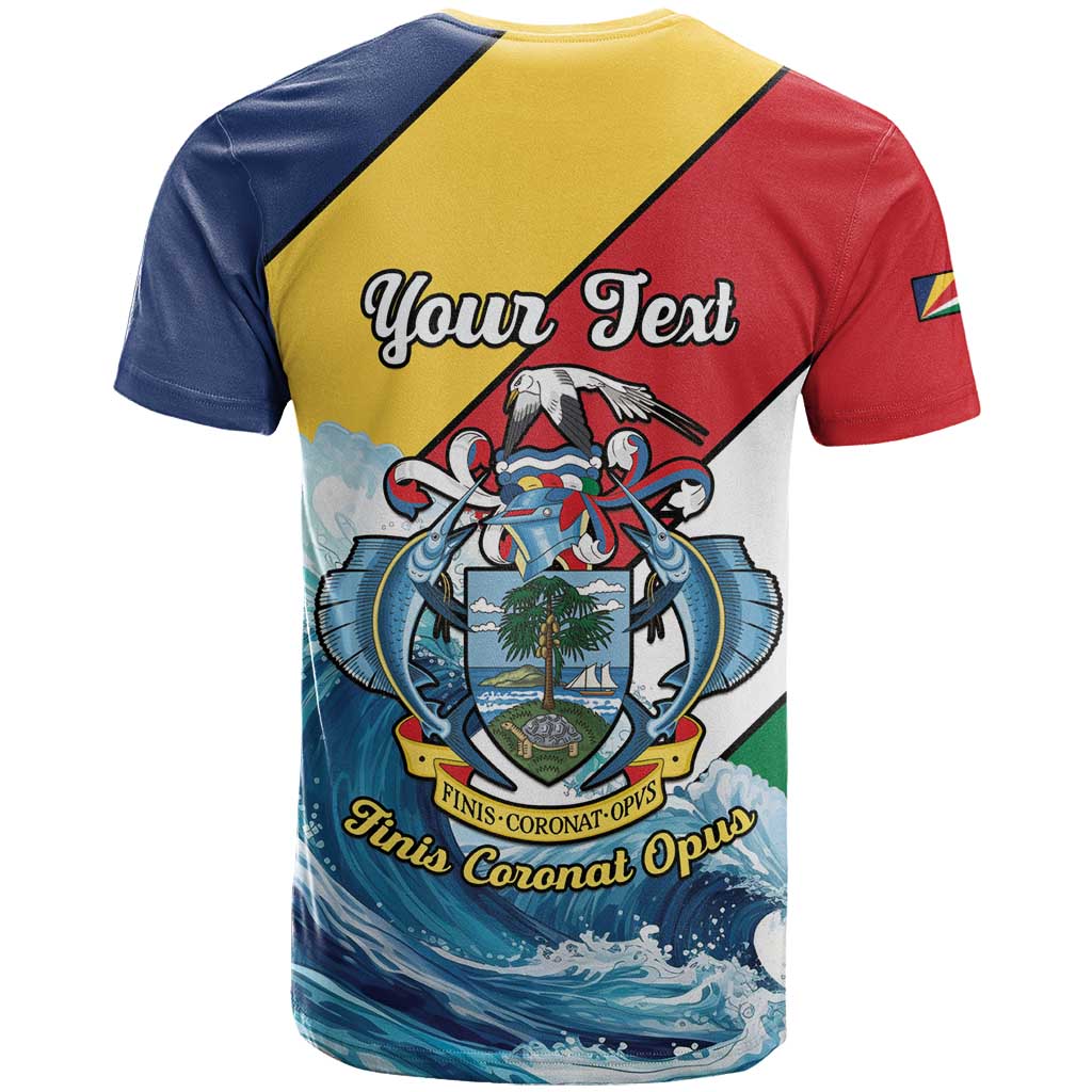 Personalised Afro Seychelles T shirt Sailfish With Coat Of Arms LT15