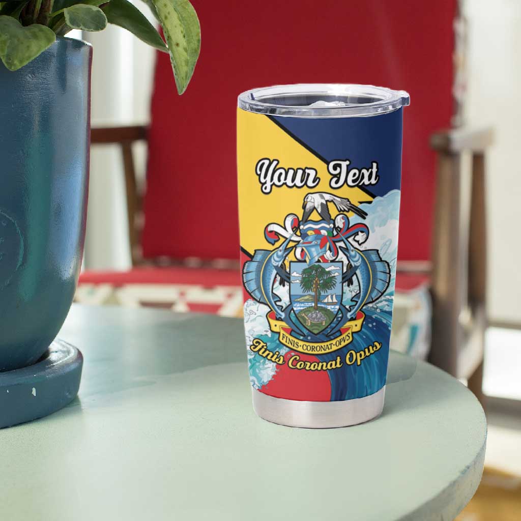Personalised Afro Seychelles Tumbler Cup Sailfish With Coat Of Arms LT15