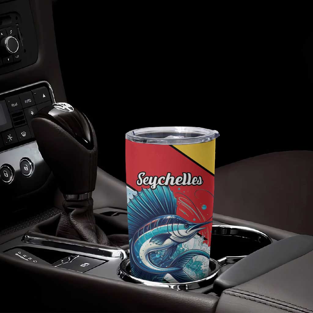 Personalised Afro Seychelles Tumbler Cup Sailfish With Coat Of Arms LT15