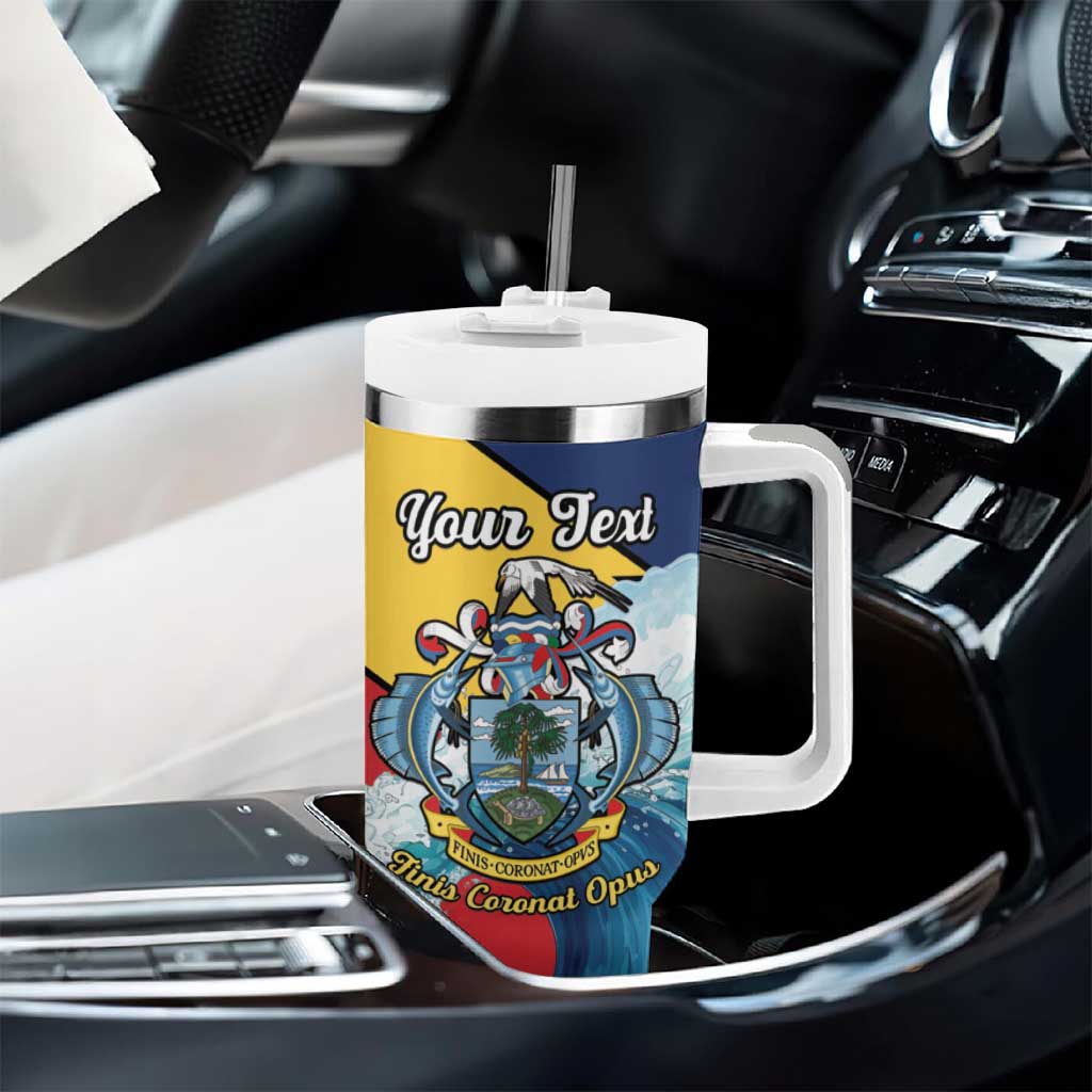 Personalised Afro Seychelles Tumbler With Handle Sailfish With Coat Of Arms LT15