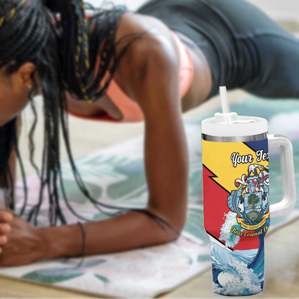 Personalised Afro Seychelles Tumbler With Handle Sailfish With Coat Of Arms LT15