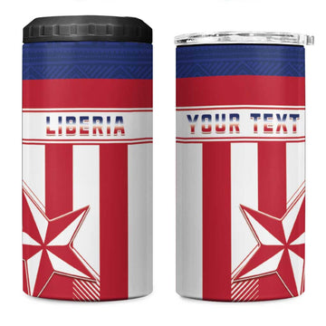 Custom Liberia Football 4 in 1 Can Cooler Tumbler Sporty Style LT15