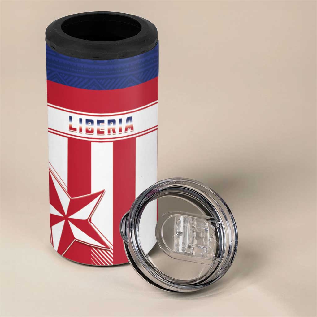 Custom Liberia Football 4 in 1 Can Cooler Tumbler Sporty Style LT15