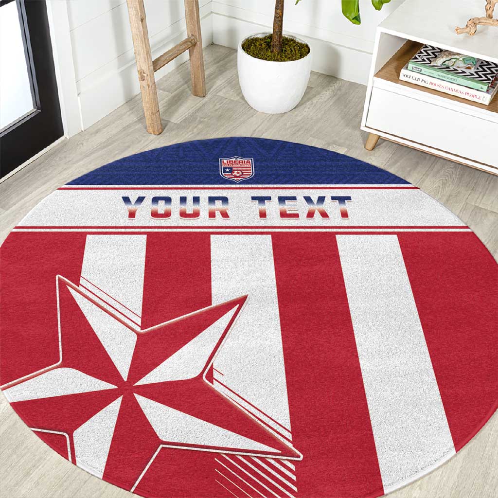Custom Liberia Football Round Carpet Sporty Style LT15