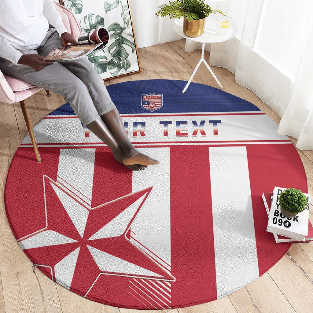 Custom Liberia Football Round Carpet Sporty Style LT15