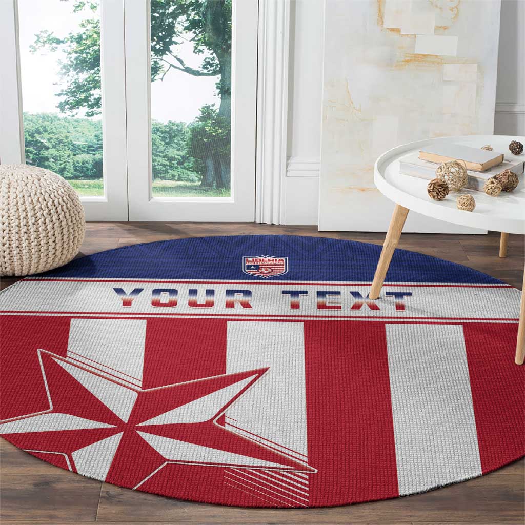 Custom Liberia Football Round Carpet Sporty Style LT15