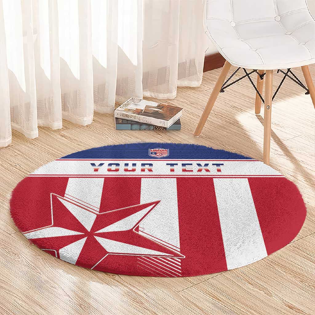 Custom Liberia Football Round Carpet Sporty Style LT15