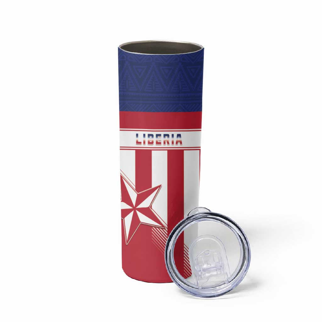 Custom Liberia Football Skinny Tumbler Sporty Style LT15