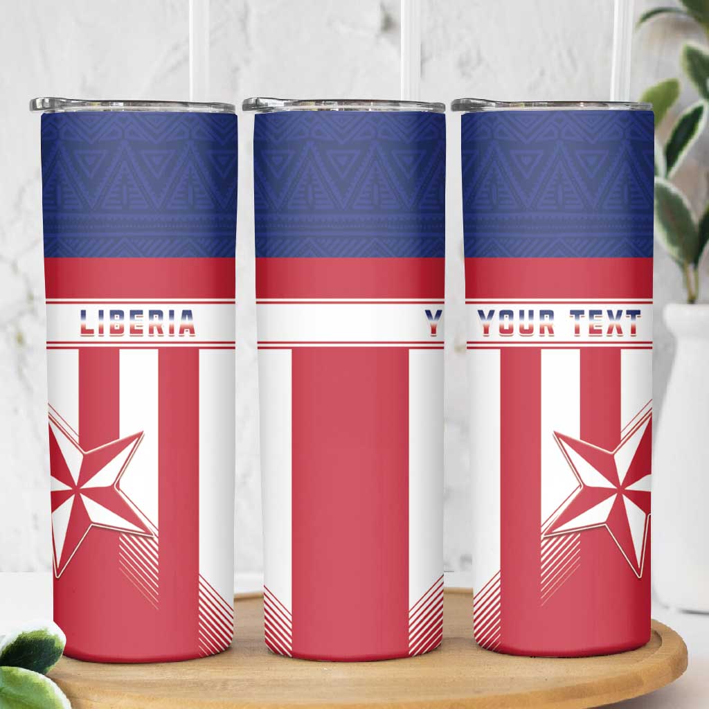 Custom Liberia Football Skinny Tumbler Sporty Style LT15