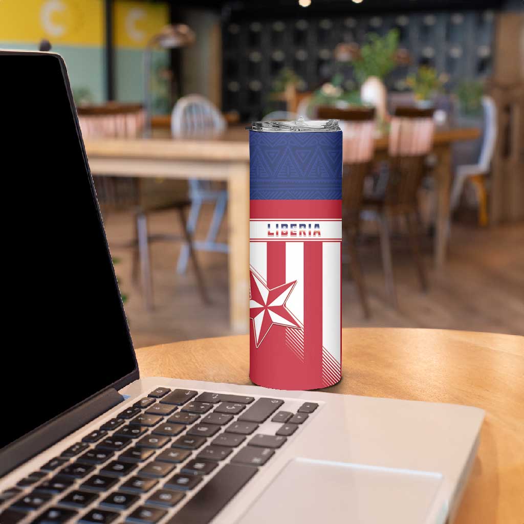 Custom Liberia Football Skinny Tumbler Sporty Style LT15