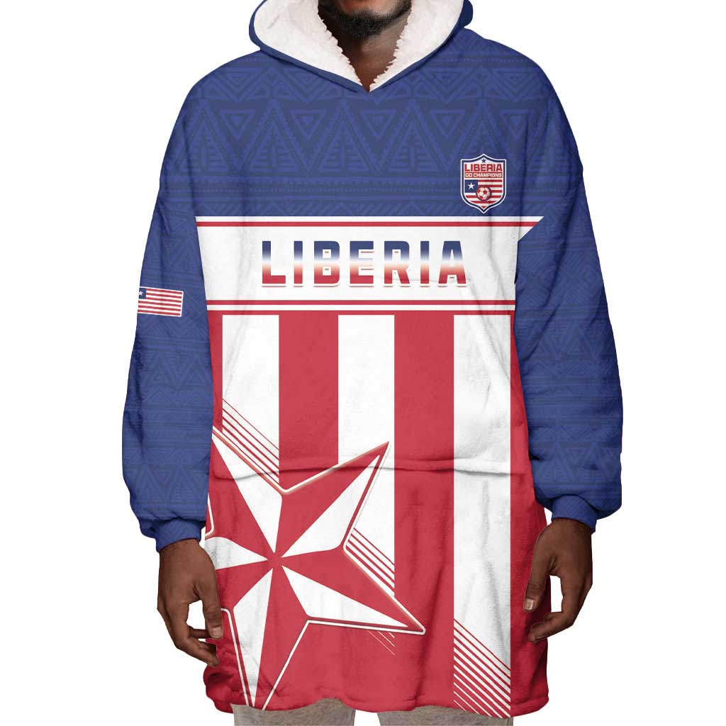 Custom Liberia Football Wearable Blanket Hoodie Sporty Style LT15