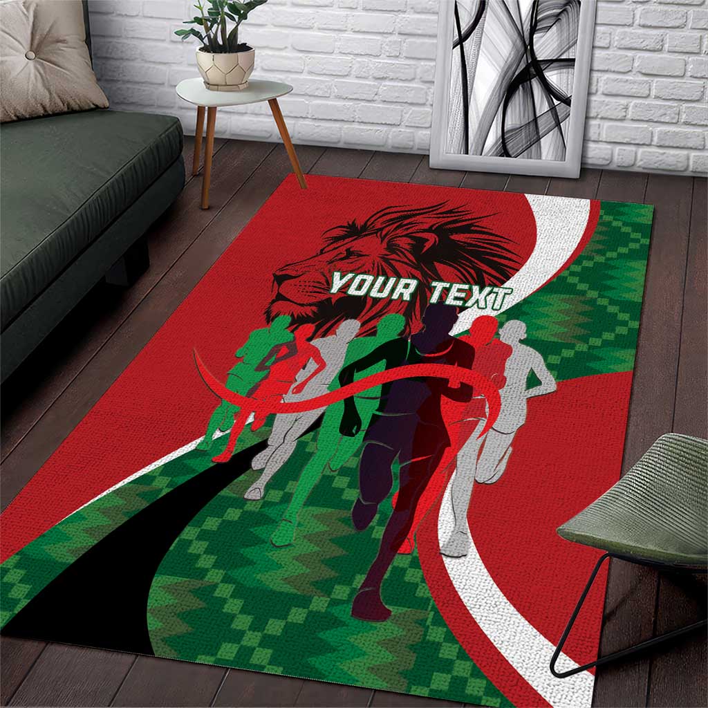 Personalised Athletics Kenya Area Rug Kente Pattern LT15