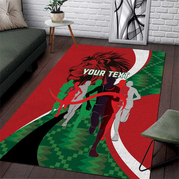 Personalised Athletics Kenya Area Rug Kente Pattern LT15