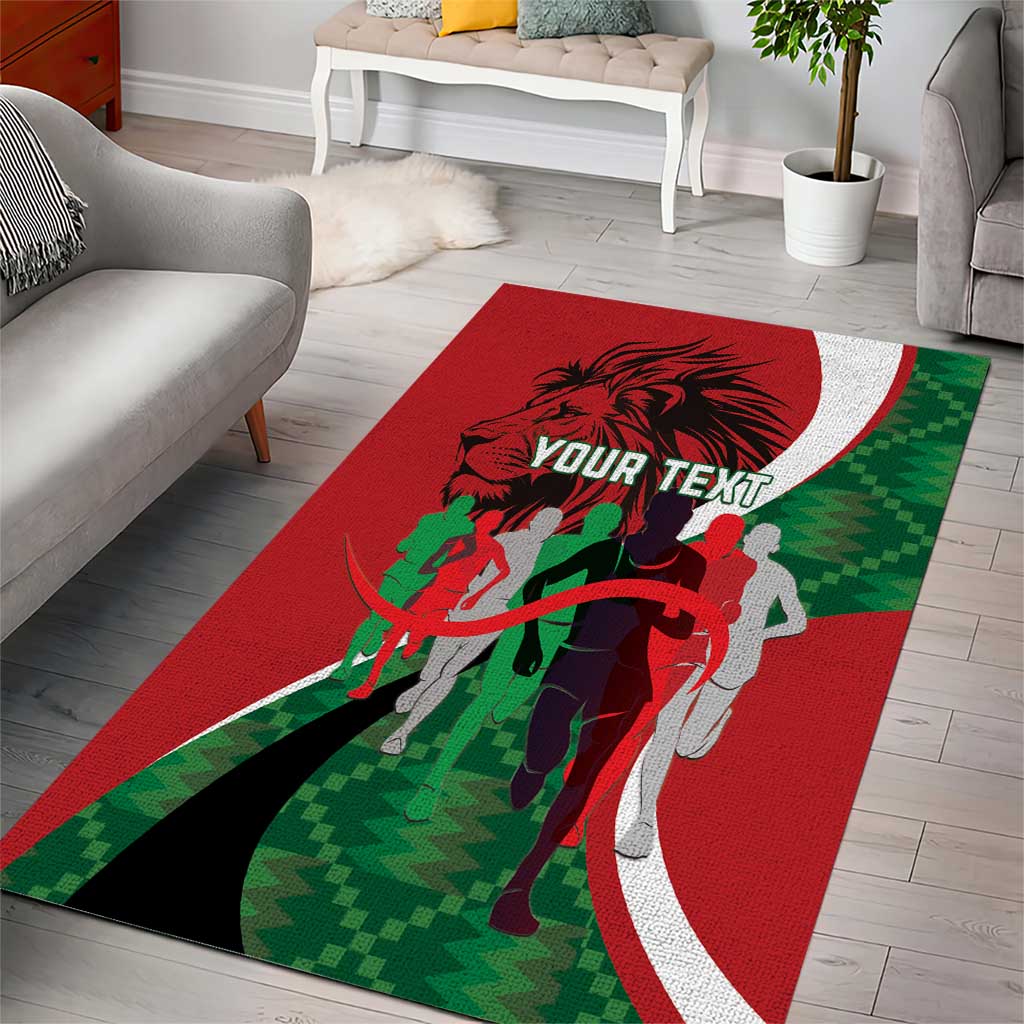 Personalised Athletics Kenya Area Rug Kente Pattern LT15