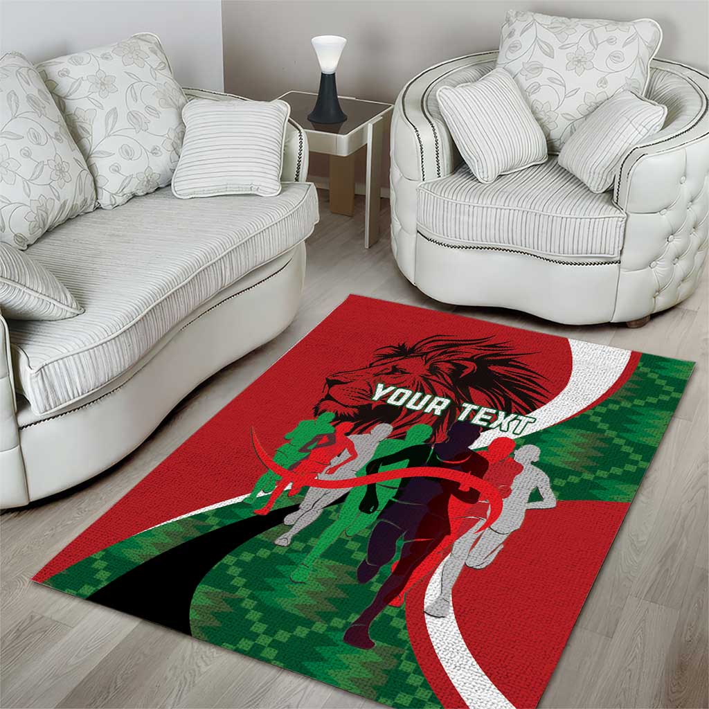 Personalised Athletics Kenya Area Rug Kente Pattern LT15