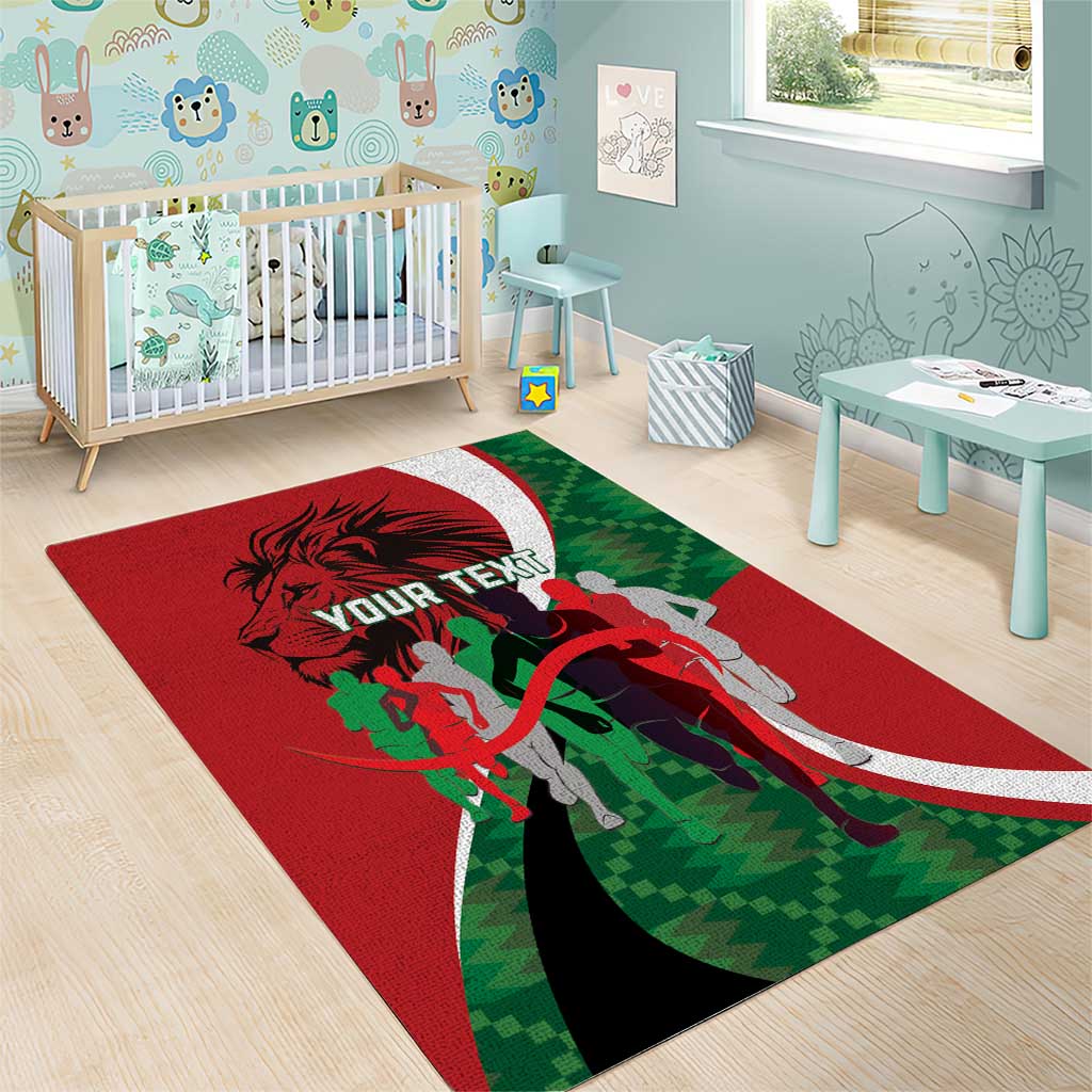 Personalised Athletics Kenya Area Rug Kente Pattern LT15