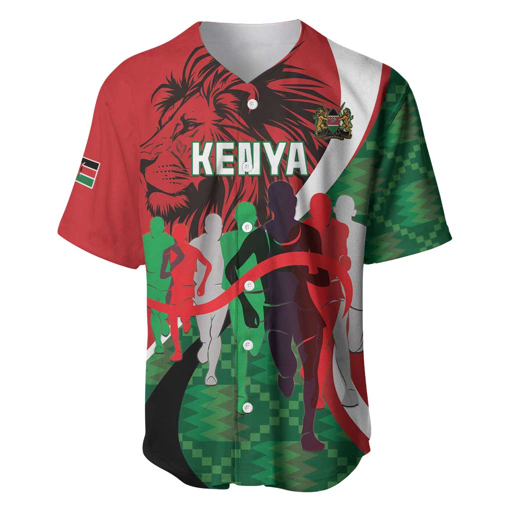Personalised Athletics Kenya Baseball Jersey Kente Pattern LT15