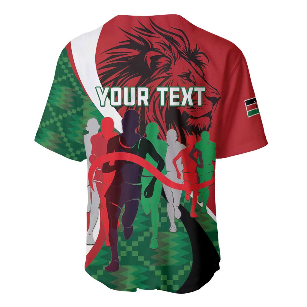 Personalised Athletics Kenya Baseball Jersey Kente Pattern LT15