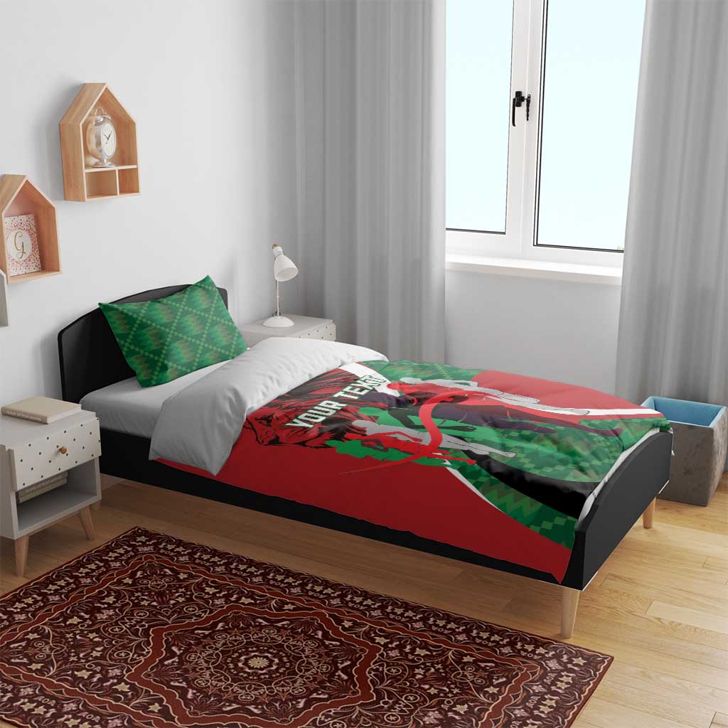 Personalised Athletics Kenya Bedding Set Kente Pattern LT15