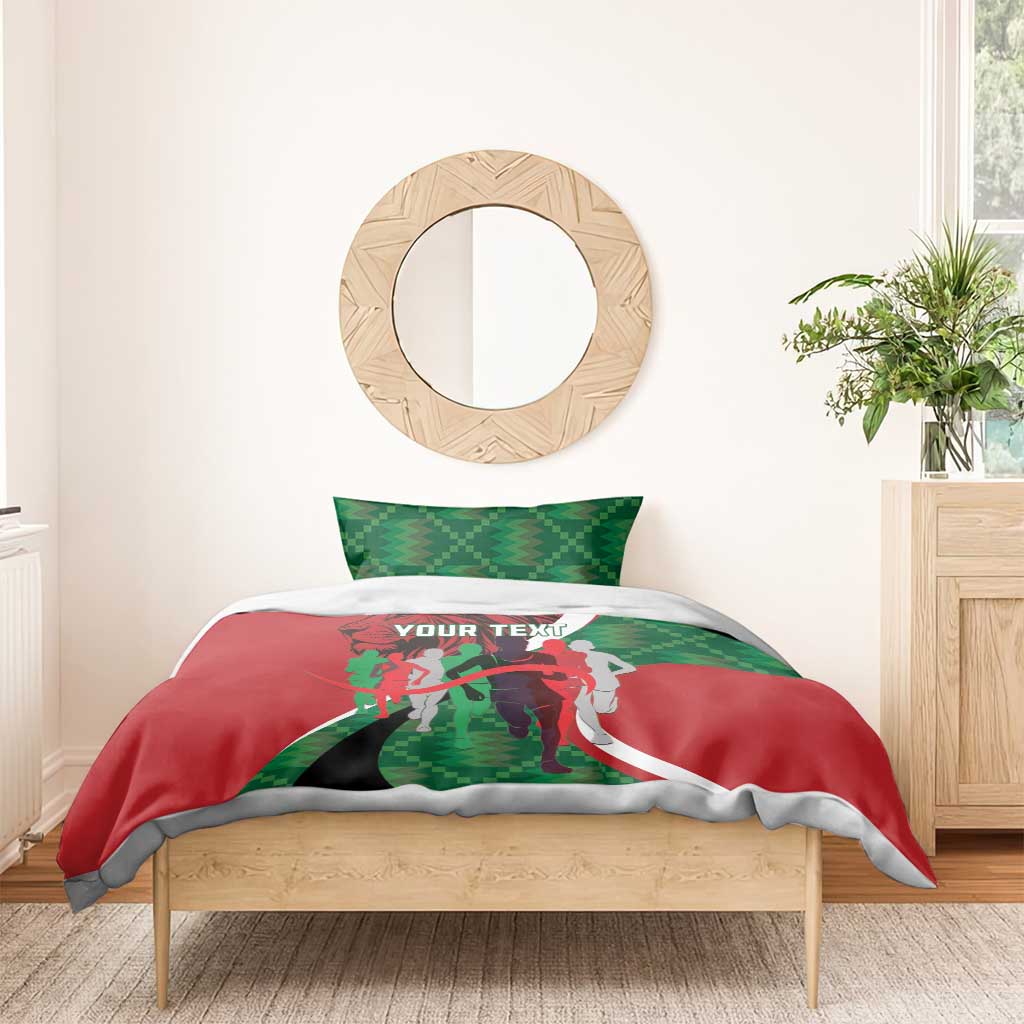Personalised Athletics Kenya Bedding Set Kente Pattern LT15