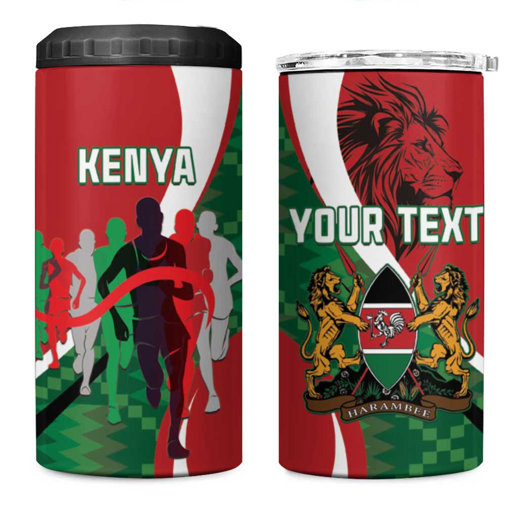 Personalised Athletics Kenya 4 in 1 Can Cooler Tumbler Kente Pattern LT15