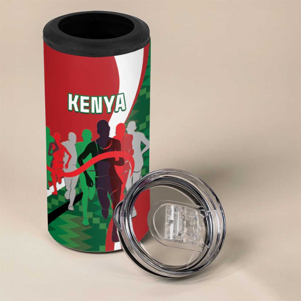 Personalised Athletics Kenya 4 in 1 Can Cooler Tumbler Kente Pattern LT15