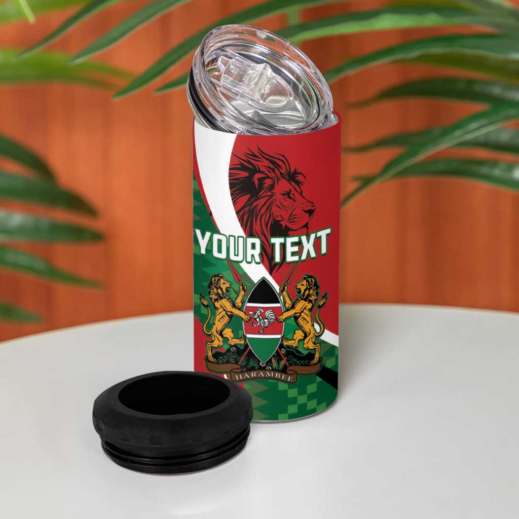 Personalised Athletics Kenya 4 in 1 Can Cooler Tumbler Kente Pattern LT15