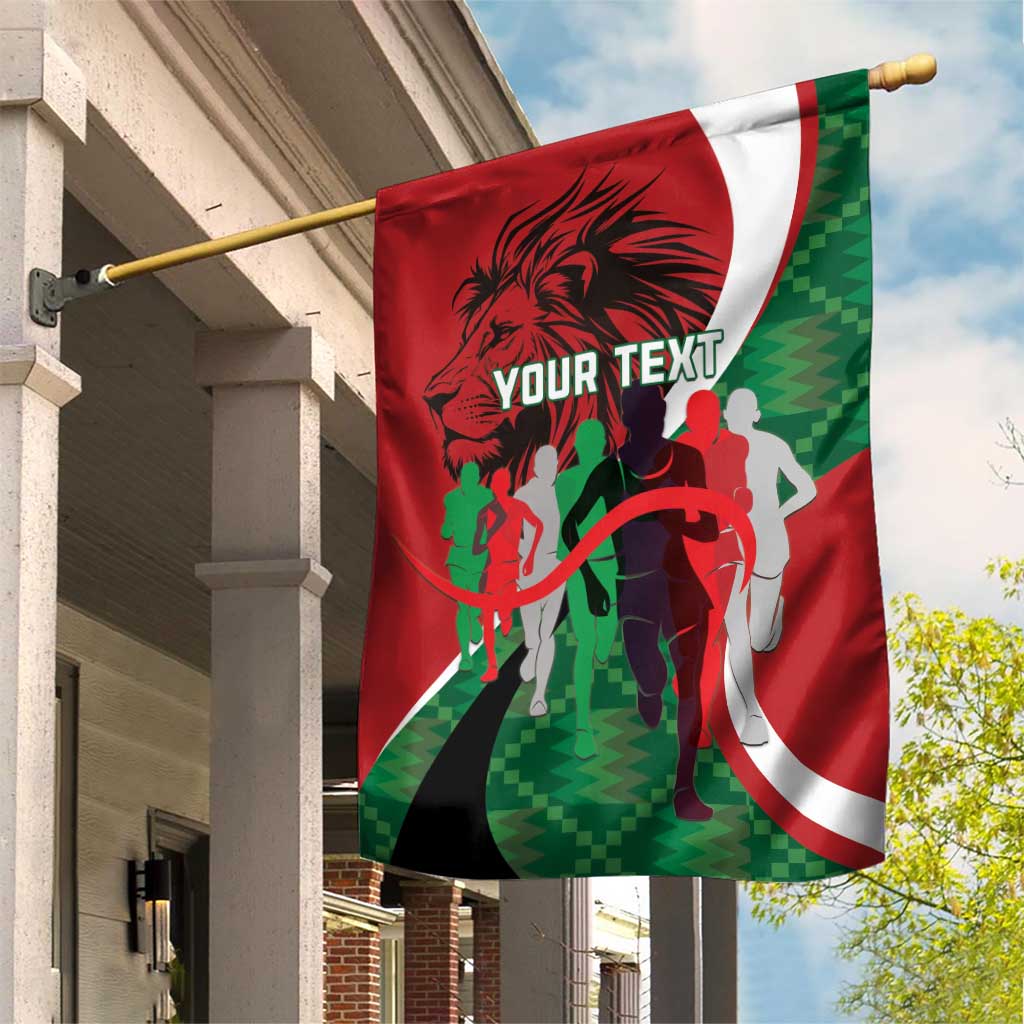 Personalised Athletics Kenya Garden Flag Kente Pattern LT15