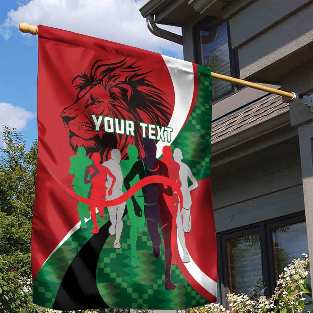 Personalised Athletics Kenya Garden Flag Kente Pattern LT15