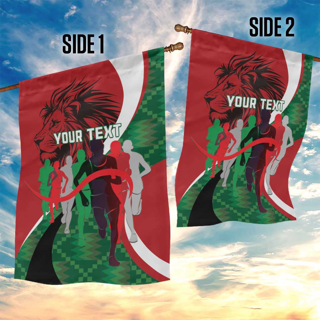 Personalised Athletics Kenya Garden Flag Kente Pattern LT15