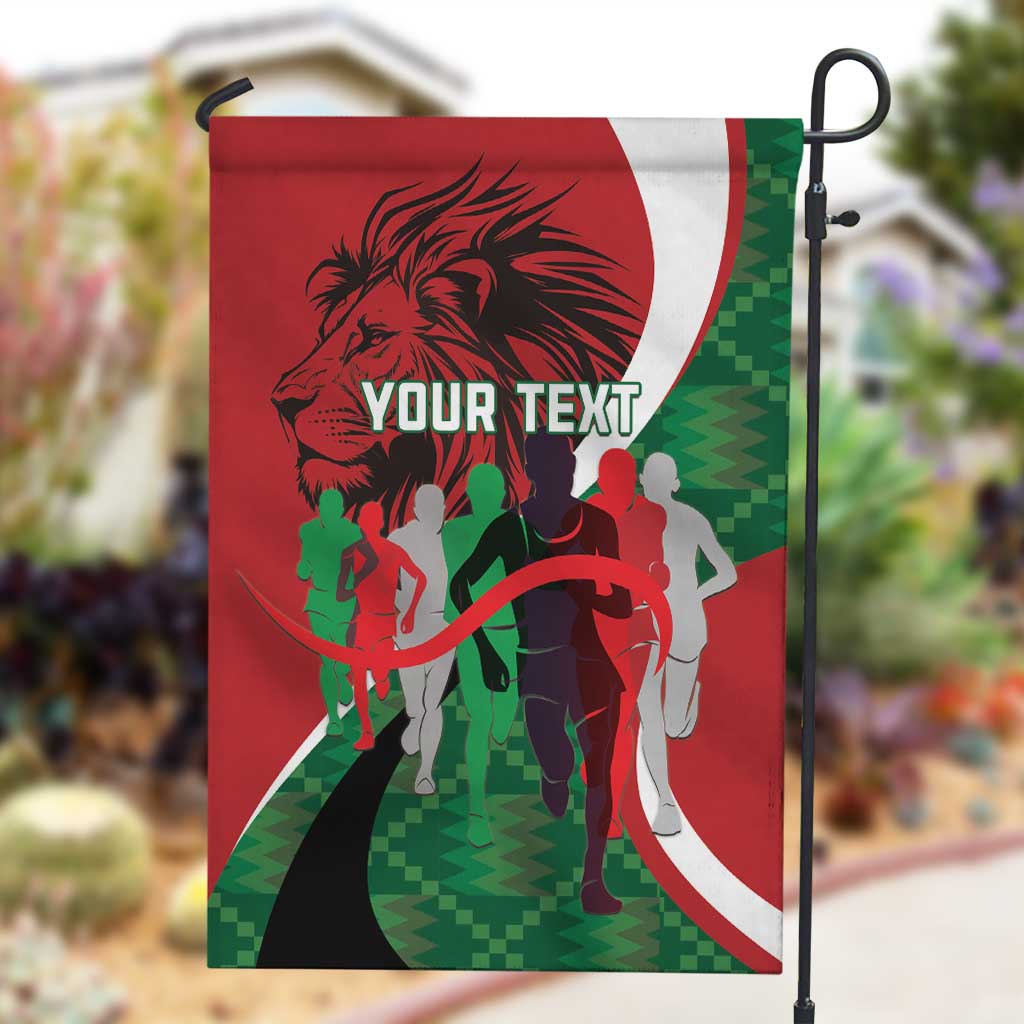 Personalised Athletics Kenya Garden Flag Kente Pattern LT15