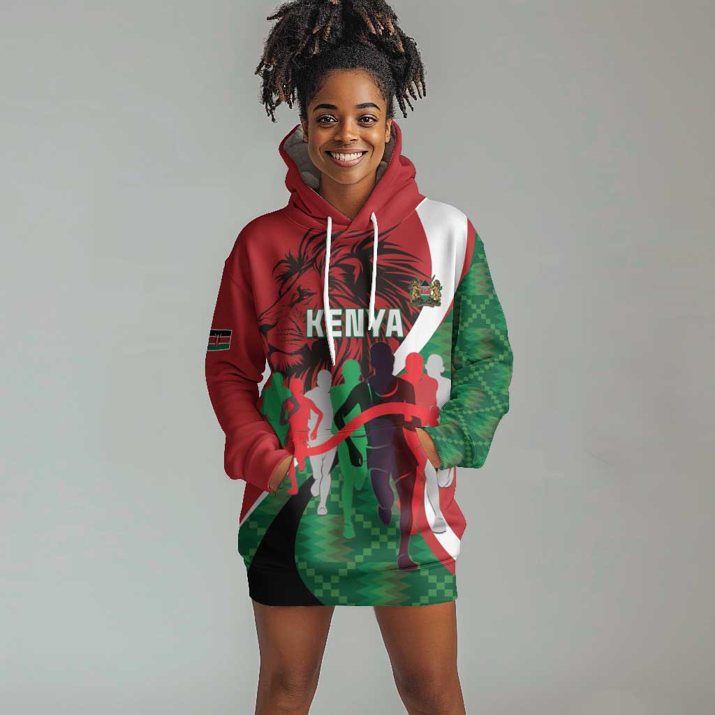 Personalised Athletics Kenya Hoodie Dress Kente Pattern LT15