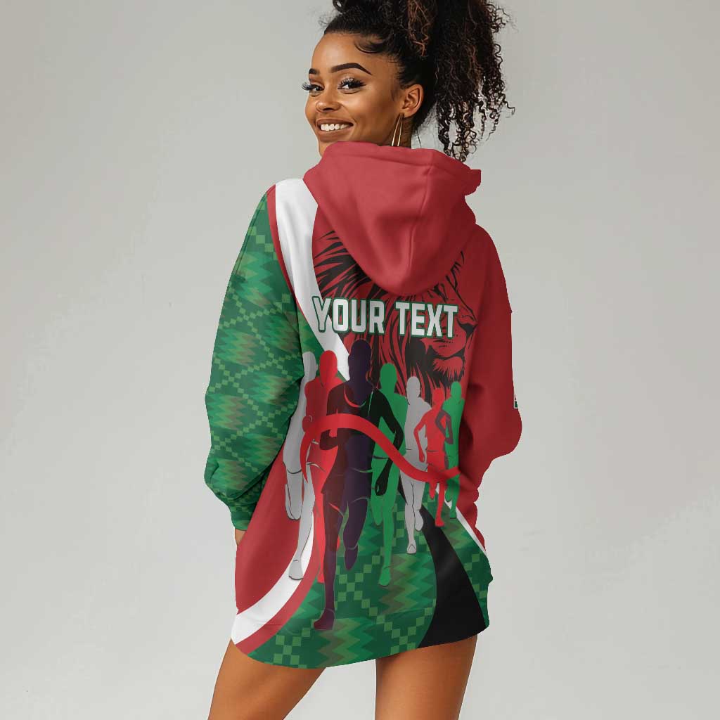 Personalised Athletics Kenya Hoodie Dress Kente Pattern LT15