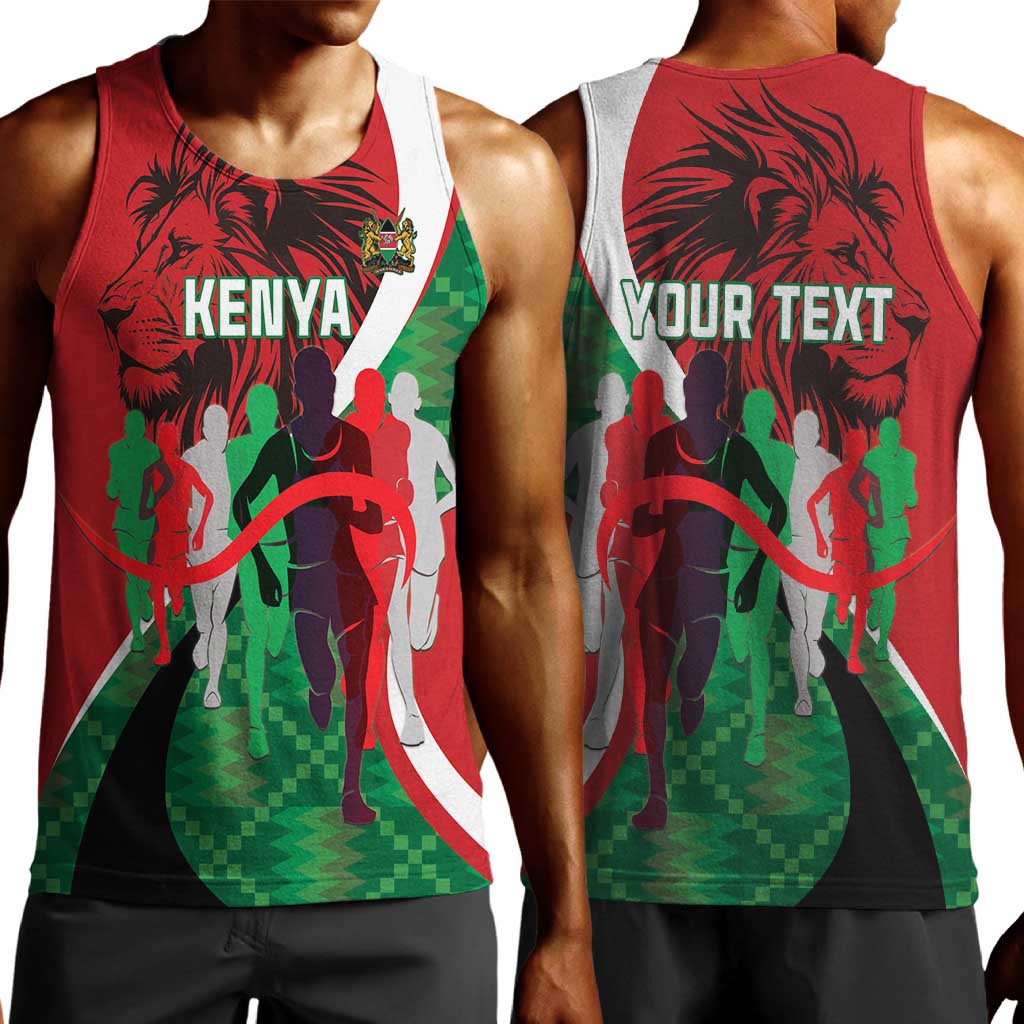 Personalised Athletics Kenya Men Tank Top Kente Pattern LT15