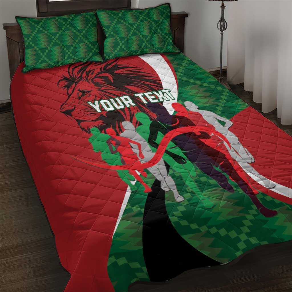 Personalised Athletics Kenya Quilt Bed Set Kente Pattern LT15