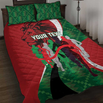Personalised Athletics Kenya Quilt Bed Set Kente Pattern LT15