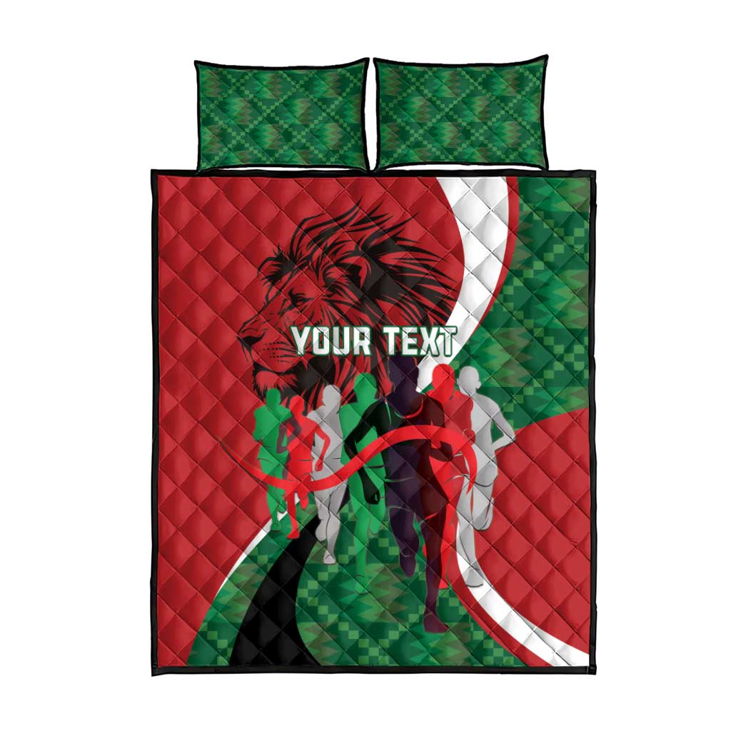 Personalised Athletics Kenya Quilt Bed Set Kente Pattern LT15