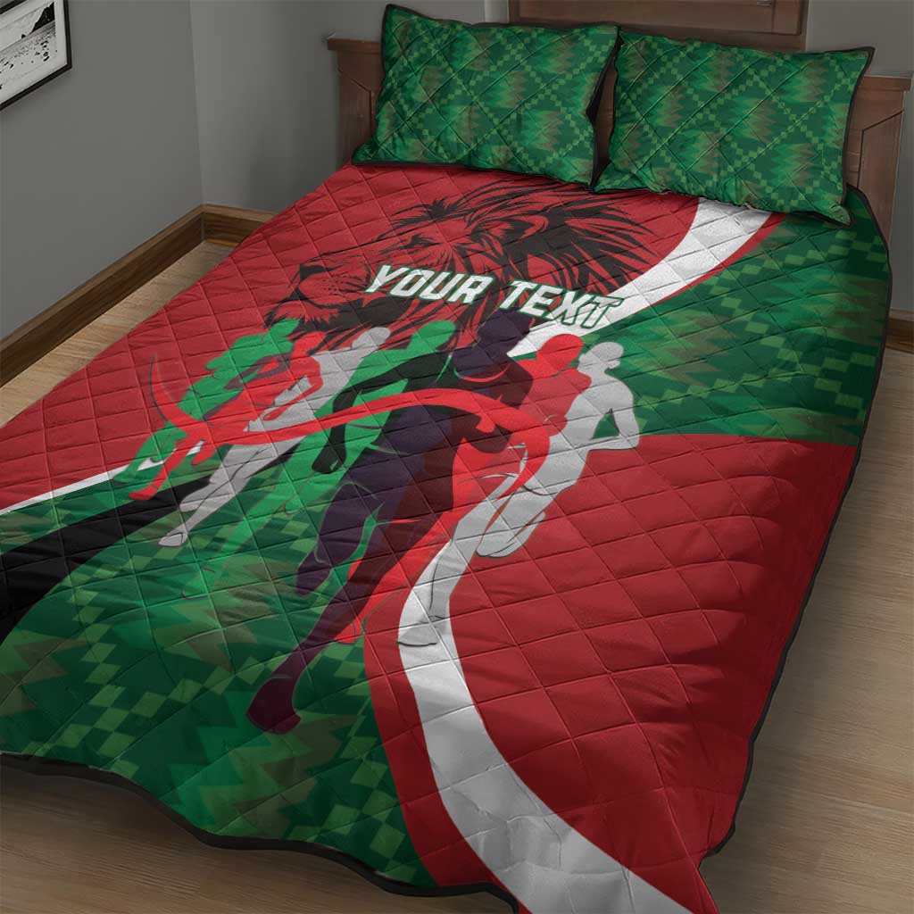Personalised Athletics Kenya Quilt Bed Set Kente Pattern LT15