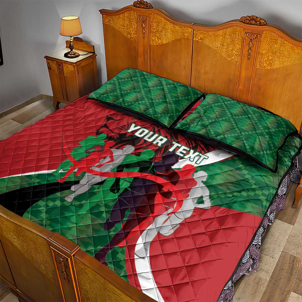 Personalised Athletics Kenya Quilt Bed Set Kente Pattern LT15